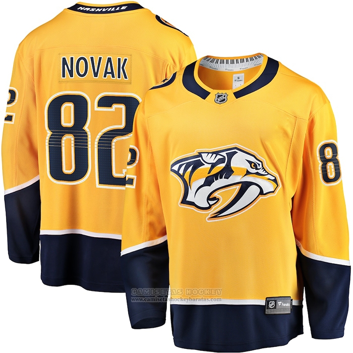 Camiseta Hockey Nashville Predators Tommy Novak Primera Breakaway Oro